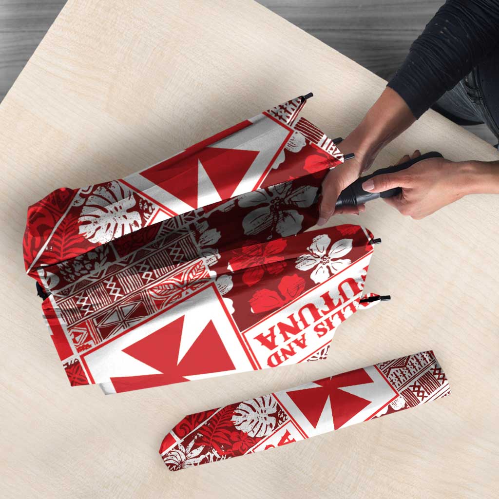 Wallis Et Futuna Kilisimasi Fiefia Umbrella Pacific Patchwork Xmas Vibes LT9 - Polynesian Pride
