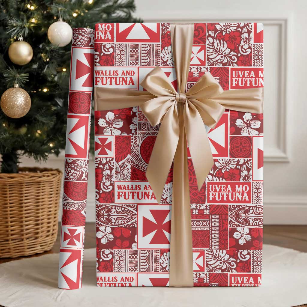 Wallis Et Futuna Kilisimasi Fiefia Wrapping Paper Pacific Patchwork Xmas Vibes - Polynesian Pride