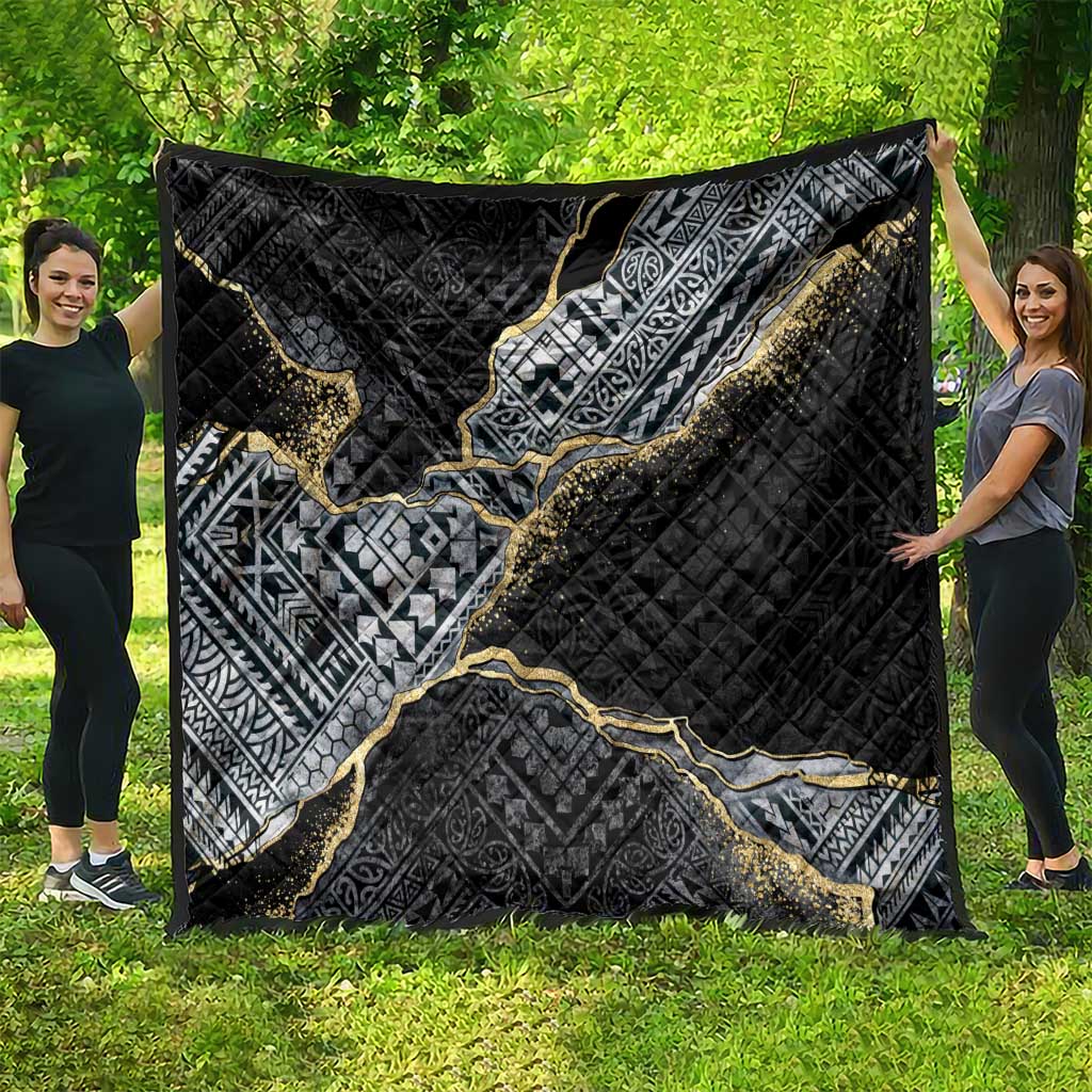 Polynesian Tribal Tattoo Quilt Dark Marble Pattern LT9 - Polynesian Pride