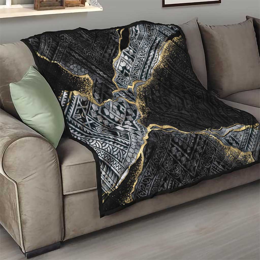 Polynesian Tribal Tattoo Quilt Dark Marble Pattern LT9 - Polynesian Pride