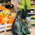 Polynesian Tribal Tattoo Grocery Bag Green Marble Pattern