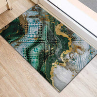 Polynesian Tribal Tattoo Rubber Doormat Green Marble Pattern LT9 - Polynesian Pride