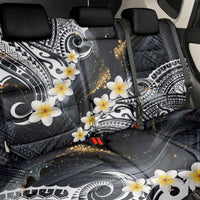 Polynesian Tribal Tattoo Back Car Seat Cover Plumeria Black Gold Marble Pattern
