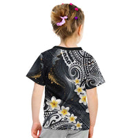 Polynesian Tribal Tattoo Kid T Shirt Plumeria Black Gold Marble Pattern LT9 - Polynesian Pride
