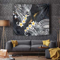 Polynesian Tribal Tattoo Tapestry Plumeria Black Gold Marble Pattern LT9 Black - Polynesian Pride