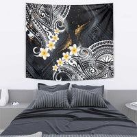 Polynesian Tribal Tattoo Tapestry Plumeria Black Gold Marble Pattern LT9 - Polynesian Pride