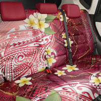 Polynesian Tribal Tattoo Back Car Seat Cover Plumeria Blood Red and Gold Marble Pattern