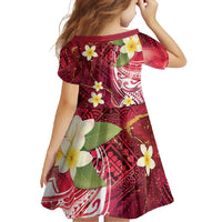 Polynesian Tribal Tattoo Family Matching Off Shoulder Maxi Dress and Hawaiian Shirt Plumeria Blood Red and Gold Marble Pattern