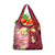 Polynesian Tribal Tattoo Grocery Bag Plumeria Blood Red and Gold Marble Pattern