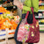 Polynesian Tribal Tattoo Grocery Bag Plumeria Blood Red and Gold Marble Pattern