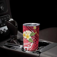 Polynesian Tribal Tattoo Tumbler Cup Plumeria Blood Red and Gold Marble Pattern