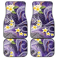 Polynesian Tribal Tattoo Car Mats Plumeria Purple Marble Pattern