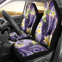 Polynesian Tribal Tattoo Car Seat Cover Plumeria Purple Marble Pattern
