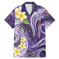 Polynesian Tribal Tattoo Family Matching Mermaid Dress and Hawaiian Shirt Plumeria Purple Marble Pattern