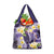 Polynesian Tribal Tattoo Grocery Bag Plumeria Purple Marble Pattern