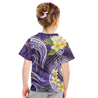 Polynesian Tribal Tattoo Kid T Shirt Plumeria Purple Marble Pattern LT9 - Polynesian Pride