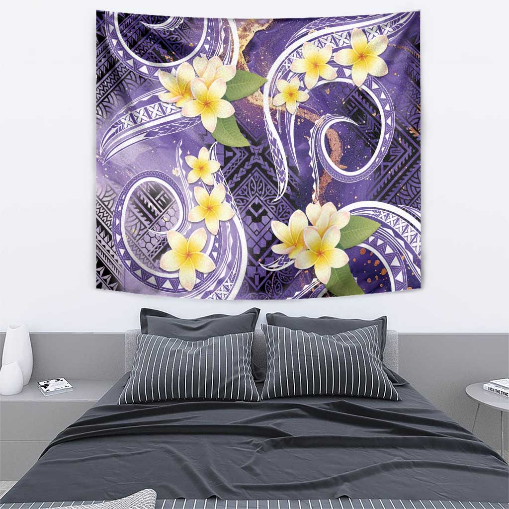 Polynesian Tribal Tattoo Tapestry Plumeria Purple Marble Pattern LT9 - Polynesian Pride