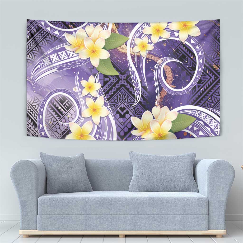 Polynesian Tribal Tattoo Tapestry Plumeria Purple Marble Pattern LT9 - Polynesian Pride