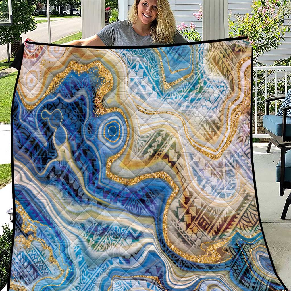 Polynesian Tribal Tattoo Quilt Swirling Ocean Marble Pattern LT9 Ocean - Polynesian Pride