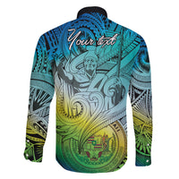 Personalised Aloha King Kamehameha Spirits Family Matching Long Sleeve Bodycon Dress and Hawaiian Shirt Art Special LT9 - Polynesian Pride