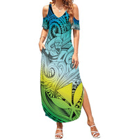 Personalised Aloha King Kamehameha Spirits Family Matching Summer Maxi Dress and Hawaiian Shirt Art Special LT9 Mom's Dress Art - Polynesian Pride