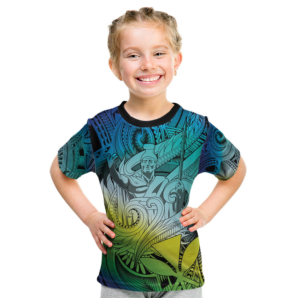 Personalised Aloha King Kamehameha Spirits Kid T Shirt Art Special LT9 Art - Polynesian Pride