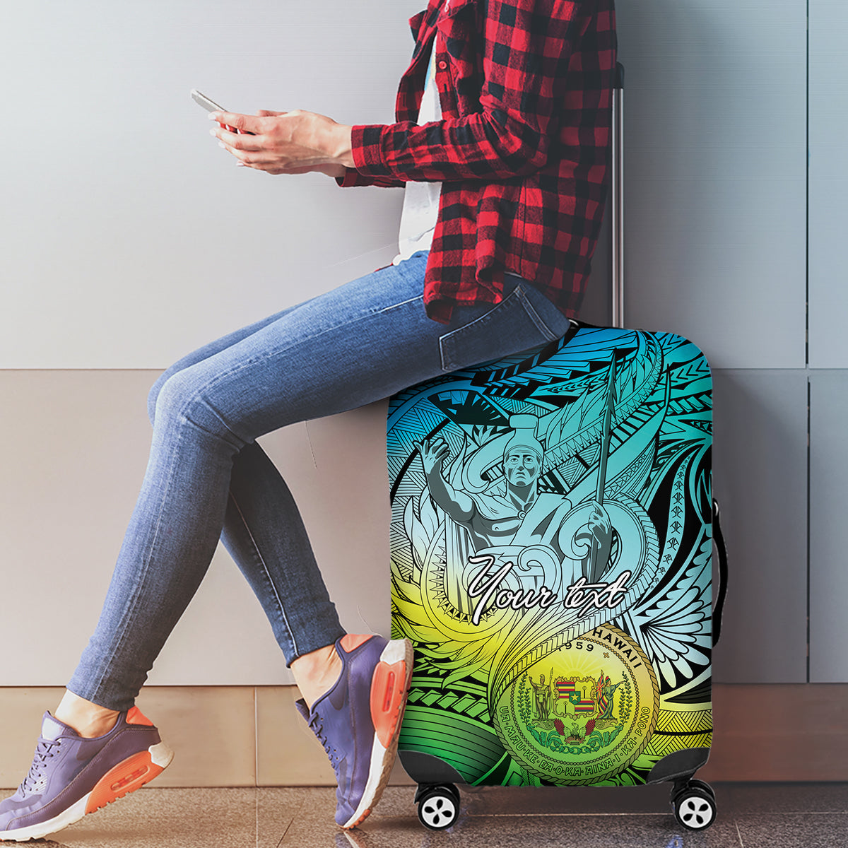 Personalised Aloha King Kamehameha Spirits Luggage Cover Art Special