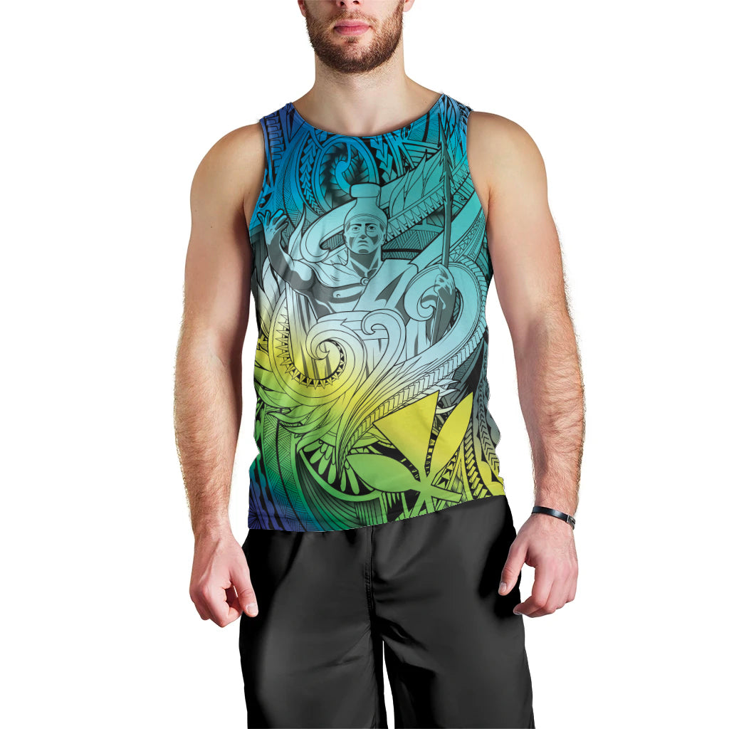 Personalised Aloha King Kamehameha Spirits Men Tank Top Art Special LT9 - Polynesian Pride