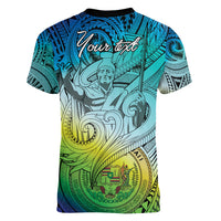 Personalised Aloha King Kamehameha Spirits Women V Neck T Shirt Art Special LT9 - Polynesian Pride