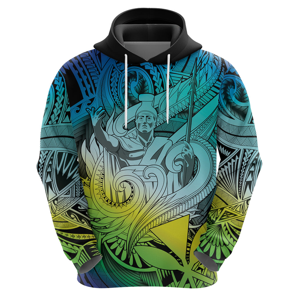 Personalised Aloha King Kamehameha Spirits Zip Hoodie Art Special LT9 - Polynesian Pride