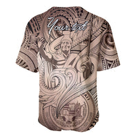 Personalised Aloha King Kamehameha Spirits Baseball Jersey Beige Special LT9 - Polynesian Pride