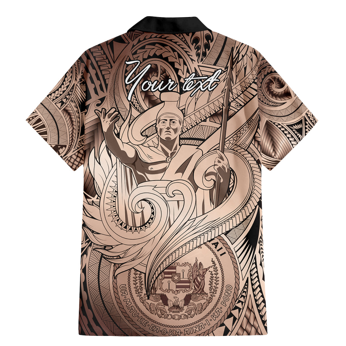 Personalised Aloha King Kamehameha Spirits Family Matching Mermaid Dress and Hawaiian Shirt Beige Special LT9 - Polynesian Pride