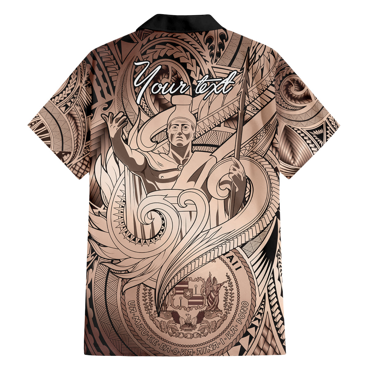Personalised Aloha King Kamehameha Spirits Family Matching Off Shoulder Maxi Dress and Hawaiian Shirt Beige Special LT9 - Polynesian Pride