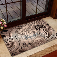 Personalised Aloha King Kamehameha Spirits Rubber Doormat Beige Special