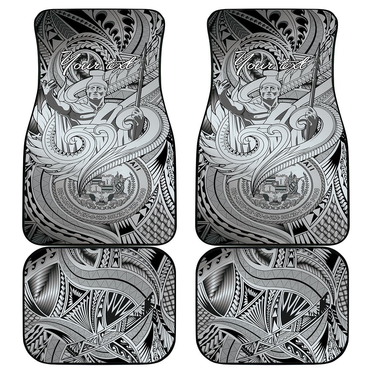 Personalised Aloha King Kamehameha Spirits Car Mats Grey Special
