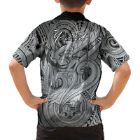 Personalised Aloha King Kamehameha Spirits Family Matching Long Sleeve Bodycon Dress and Hawaiian Shirt Grey Special LT9 - Polynesian Pride