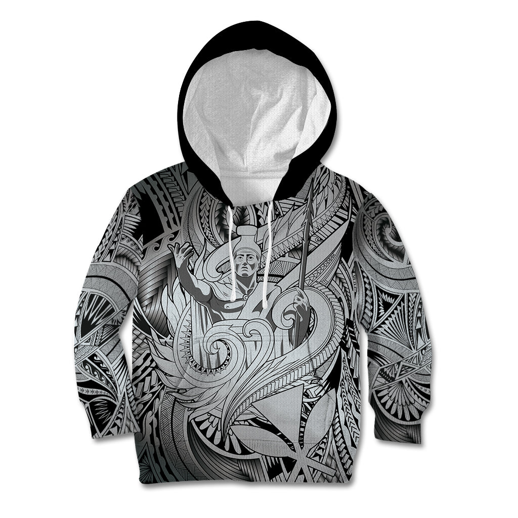 Personalised Aloha King Kamehameha Spirits Kid Hoodie Grey Special LT9 Hoodie Grey - Polynesian Pride