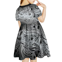 Personalised Aloha King Kamehameha Spirits Kid Short Sleeve Dress Grey Special LT9 - Polynesian Pride