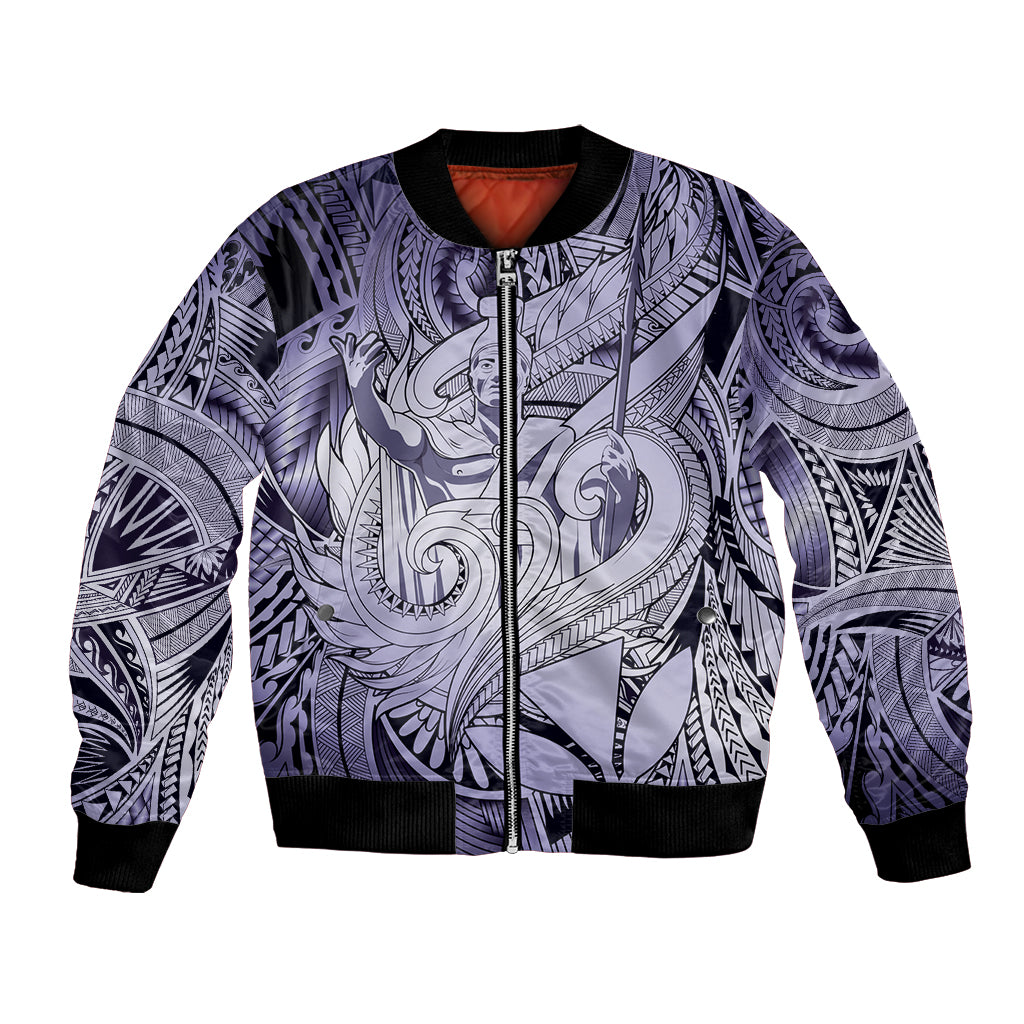 Personalised Aloha King Kamehameha Spirits Bomber Jacket Violet Special LT9 Unisex Violet - Polynesian Pride