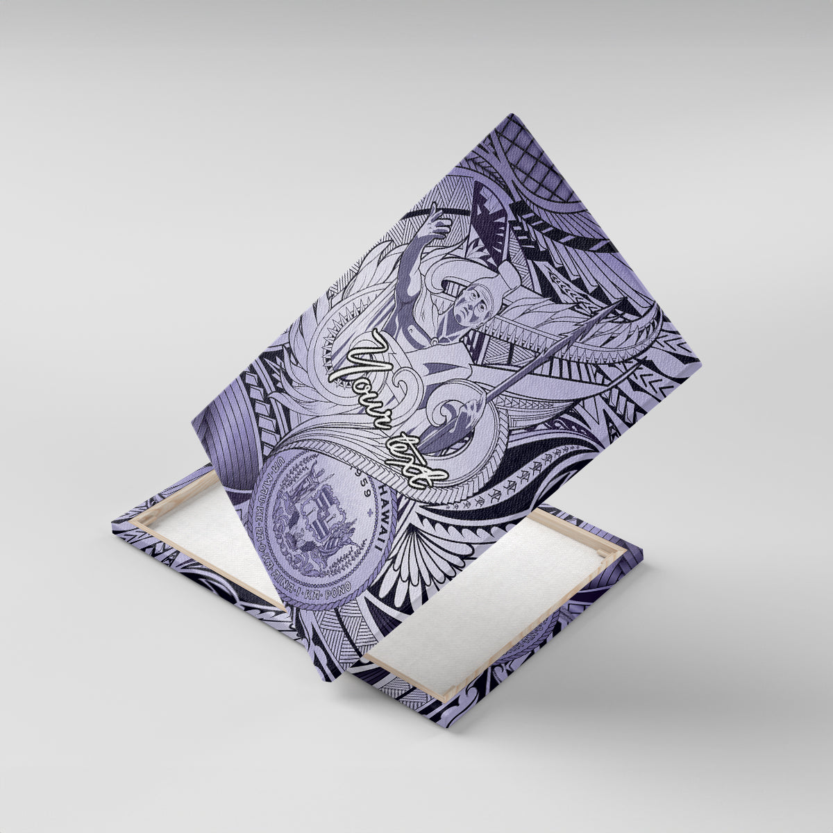 Personalised Aloha King Kamehameha Spirits Canvas Wall Art Violet Special