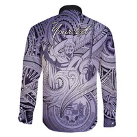 Personalised Aloha King Kamehameha Spirits Family Matching Summer Maxi Dress and Hawaiian Shirt Violet Special LT9 - Polynesian Pride