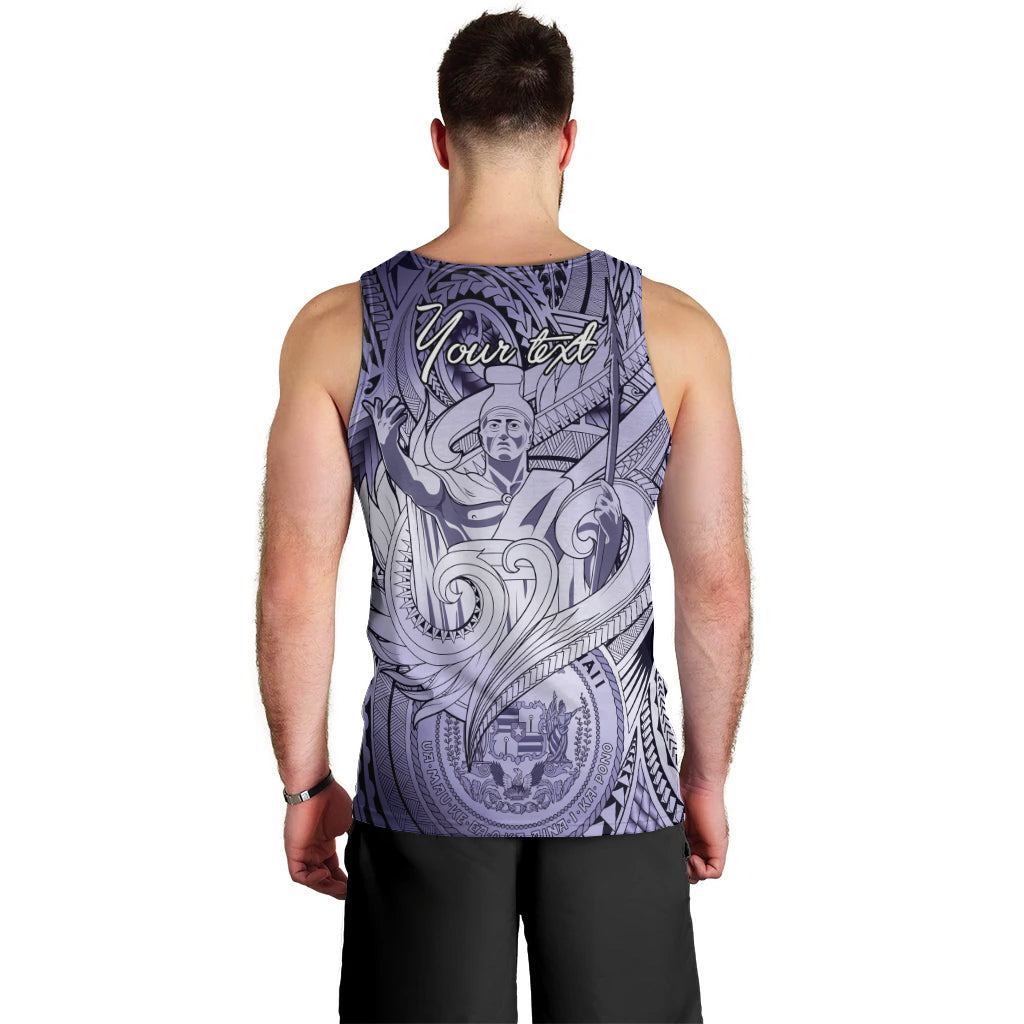 Personalised Aloha King Kamehameha Spirits Men Tank Top Violet Special LT9 - Polynesian Pride
