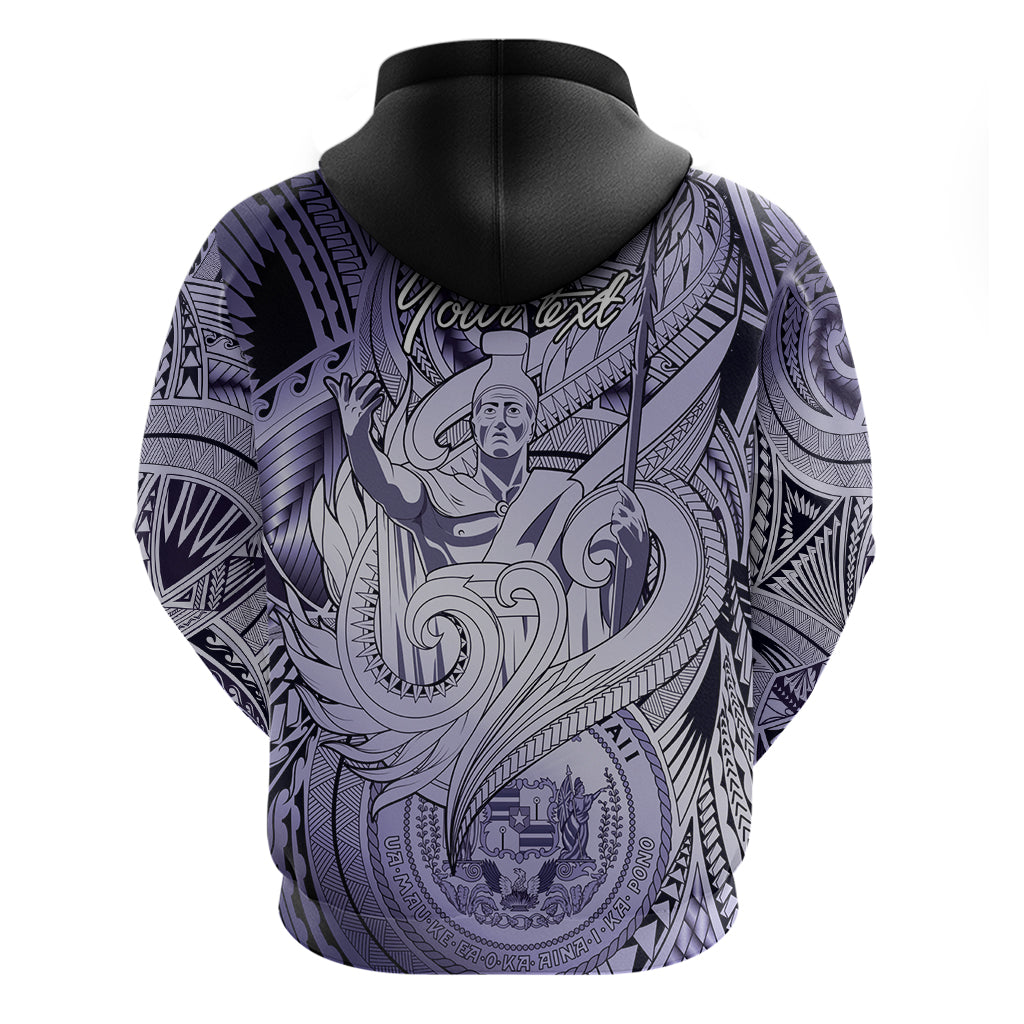 Personalised Aloha King Kamehameha Spirits Zip Hoodie Violet Special LT9 - Polynesian Pride