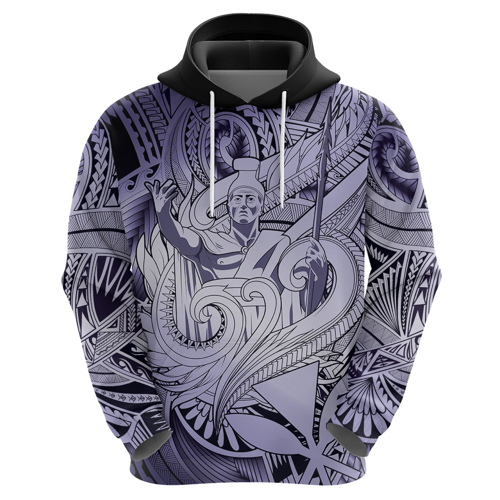 Personalised Aloha King Kamehameha Spirits Zip Hoodie Violet Special LT9 - Polynesian Pride