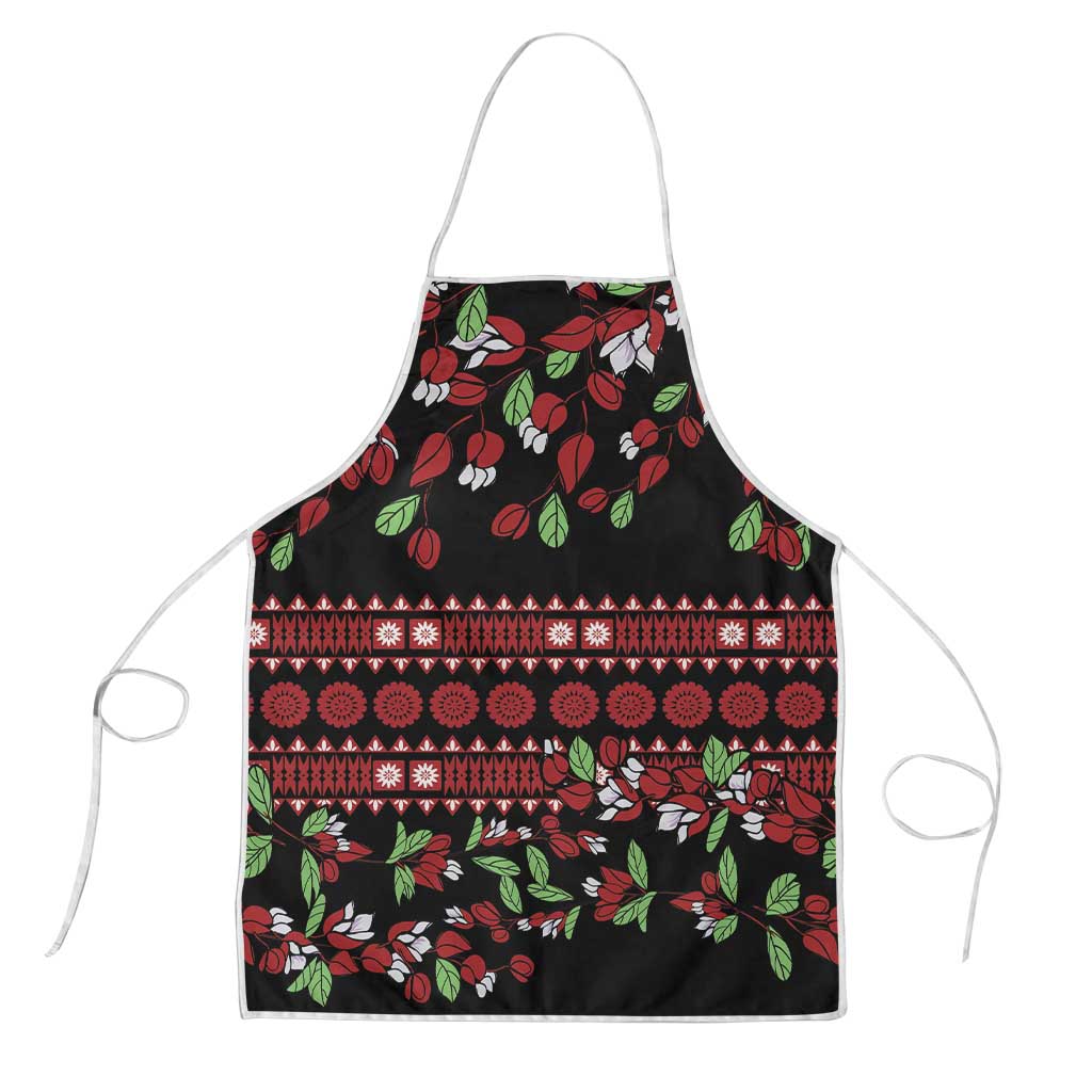 Fiji Masi Bula Tagimoucia Flowers Apron LT9 Red - Polynesian Pride