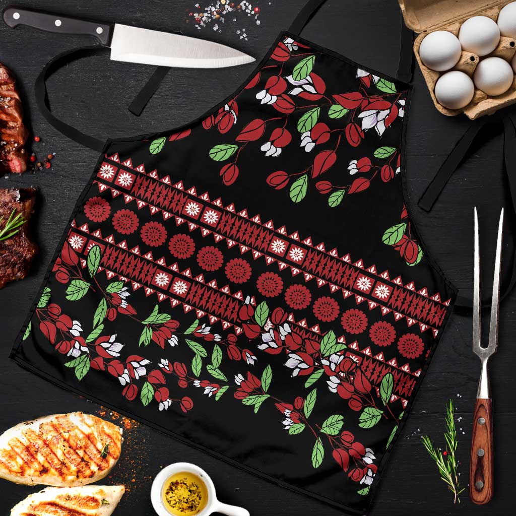 Fiji Masi Bula Tagimoucia Flowers Apron LT9 Red - Polynesian Pride