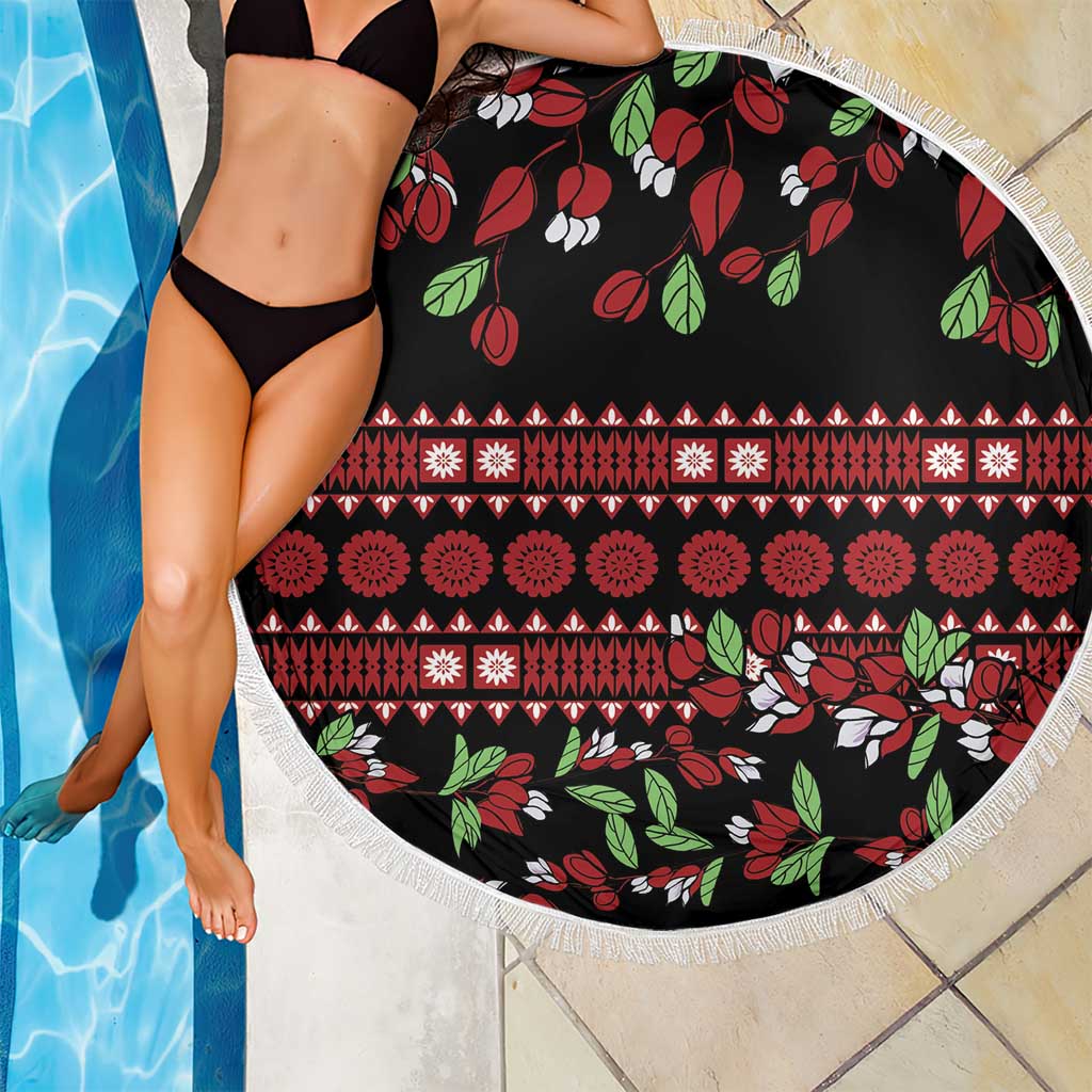 Fiji Masi Bula Tagimoucia Flowers Beach Blanket