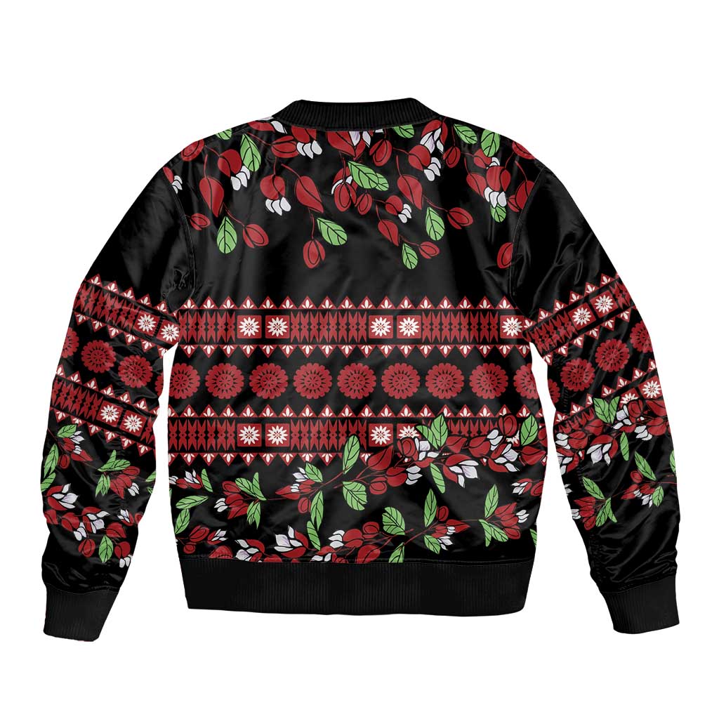 Fiji Masi Bula Tagimoucia Flowers Bomber Jacket