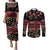 Fiji Masi Bula Tagimoucia Flowers Couples Matching Puletasi and Long Sleeve Button Shirt