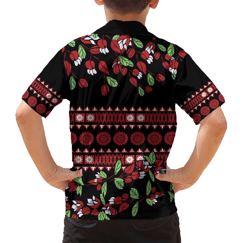 Fiji Masi Bula Tagimoucia Flowers Family Matching Puletasi and Hawaiian Shirt